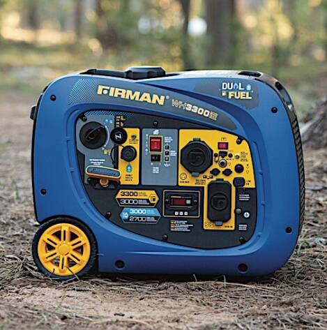 Firman 3300-Watt Whisper Hybrid Dual Fuel Portable Inverter Generator - Recoil Start, Gasoline/LPG • WH03041