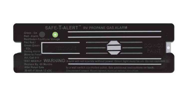 Safe-T-Alert 30 Series RV Propane/LP Gas Alarm - Black, Surface Mount • 30-441-P-BL