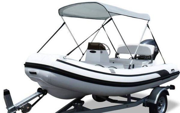 Carver Collapsible/Removable 2-Bow Bimini Top, 53"-62" W x 42" H x 5'6" L, Mist Gray • S4251UB-11