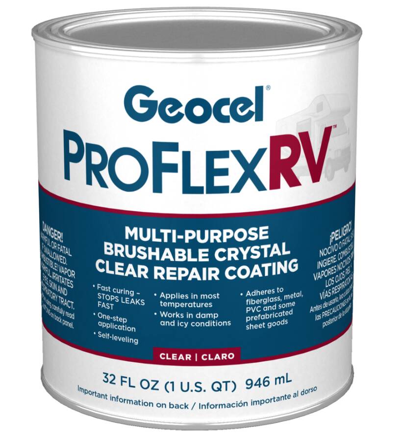 Geocel Pro Flex RV Multi-Purpose Brushable Repair Coating, 1 Quart - Clear • GC23200