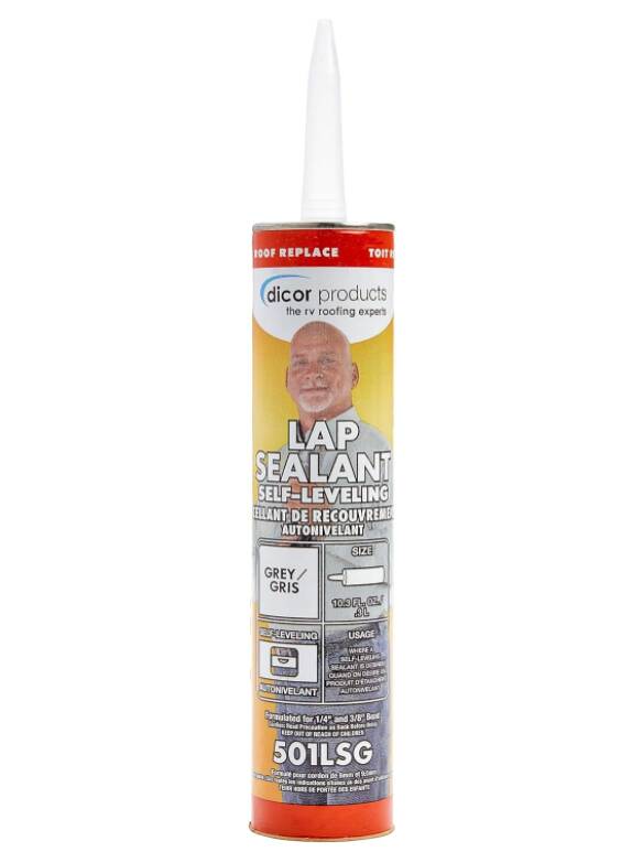 Dicor Self-Leveling Lap Sealant - 10.3 oz. Tube, Grey • 501LSG-1