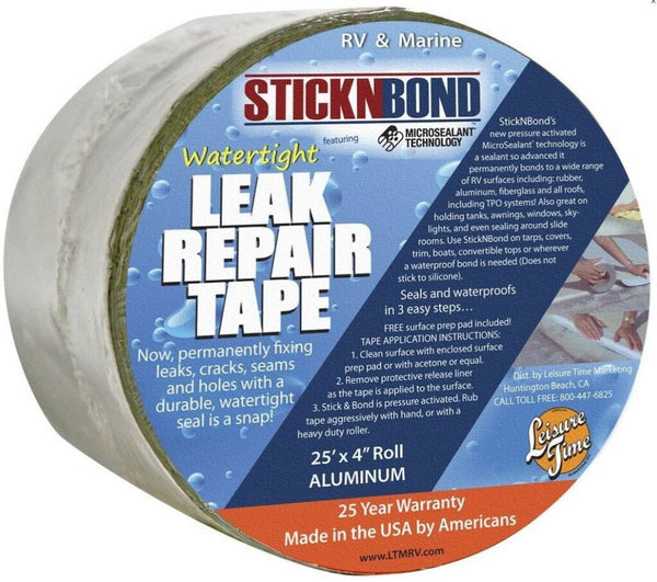Leisure Time Stick-N-Bond Multi-Purpose White Roll Tape, 4"W x 37'Ld White 4in X 37ft Roll • 60018