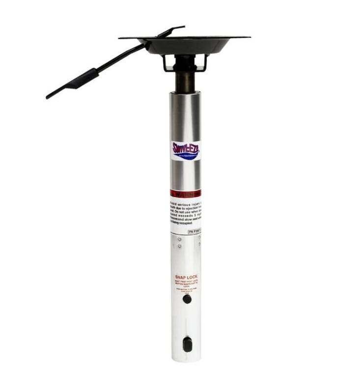Attwood Snap-Lock 16"-20" H x 1-3/4" D Clear Anodized Aluminum Power Adjustable Post with Integral Seat Mount • 39004