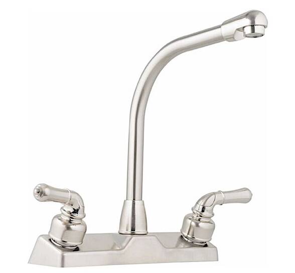 Lasalle Bristol Utopia 8" High Rise RV Kitchen Faucet with Tea Pot Handles- Brushed Nickel • 20380R340NABX