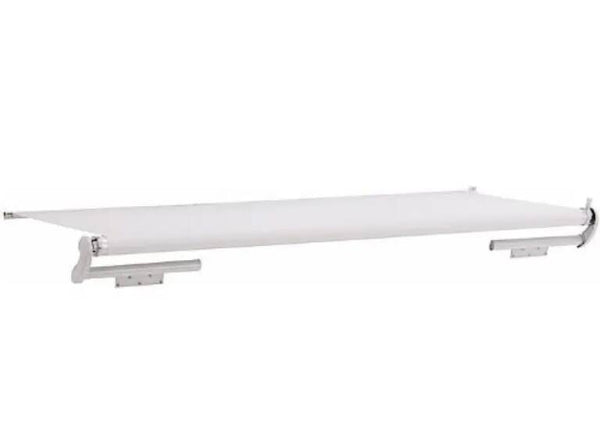 Dometic Deluxe SlideTopper 84" White Vinyl Standard Slide-Out RV Awning with Rail & White Wind Deflector • 98001CQ.084B