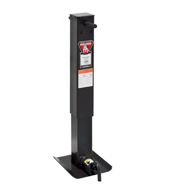 Bulldog HD Square Trailer Jack, 12,000 lbs. Support Capacity, Sidewind, 12-1/2 in. Travel, No Handle • 182805
