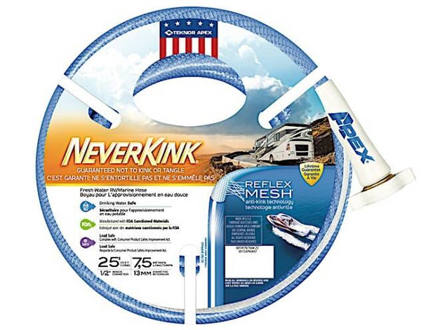 Teknor Apex NeverKink RV/Marine Water Hose 1/2" x 25' • 7604-25