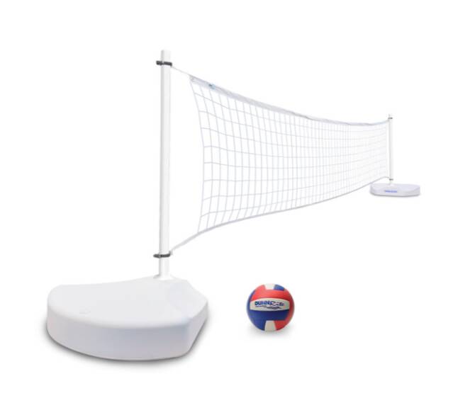 Dunn-Rite WaterVolly Premium Water-Filled Pool Volleyball Net Set - White • V400