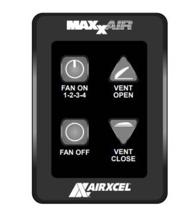 Maxxair Wall Control for Roof Vents, 4 Key, Black • 00A03550K