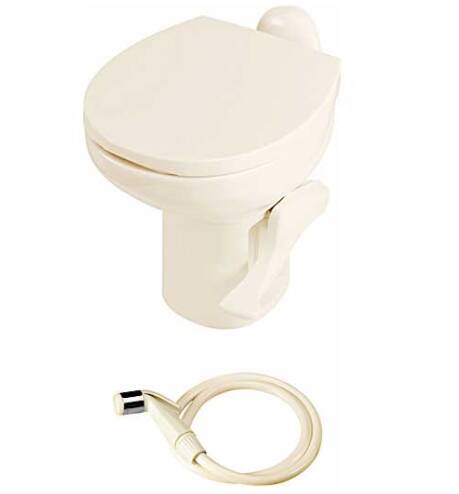 Thetford Aqua-Magic Style II RV Ceramic Toilet High Profile With Sprayer - Bone • 42064