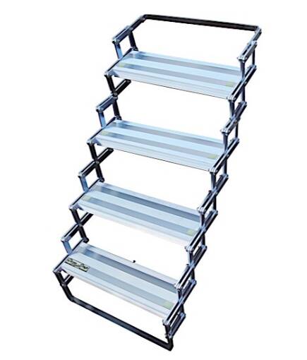 Torklift GlowStep 20"W x 6"D x 6"R Aluminum Silver 4 Entry Steps • A7504