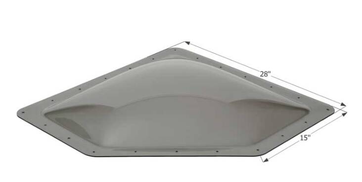 Icon Neo Angle RV Skylight, 24" x 12" - Smoke • 12081