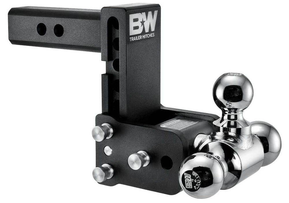 B&W Tow & Stow Adjustable Tri-Ball Mount - 2" Receiver - 1 7/8", 2", 2 5/16" Ball - 5" Drop • TS10048B