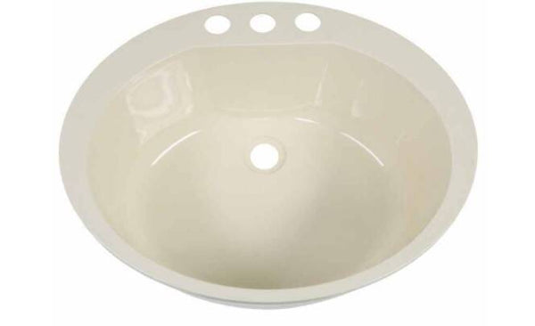 Lippert Better Bath Oval Lavatory Sink - 14" x 17", Parchment • 209354