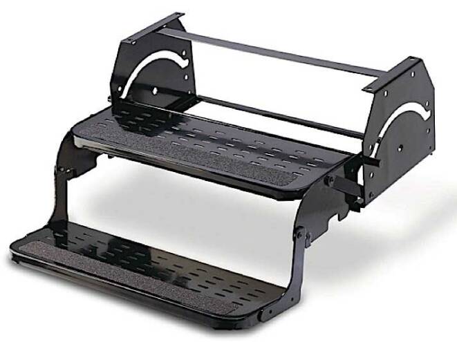 Stromberg Carlson Flexco Manual Pull-Out Steps for RVs - Double - 8" Drop/Rise - 20" Wide - 300 lbs • SMFP-2120