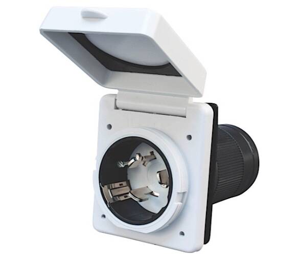 Valterra 50 Amp Power Inlet White Carded • A10-50INVP