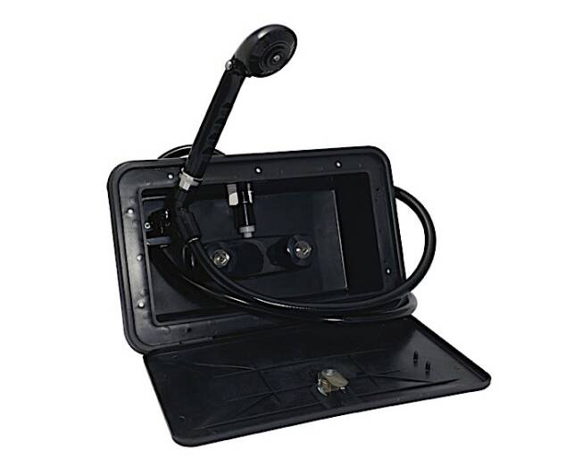 Valterra RV Outdoor Shower Box - 11" Wide x 6" Tall - Black • PF266701