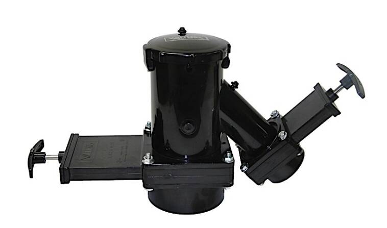 Valterra Black Sewer Waste Valve 3" Hub x 1-1/2" Rotating Hub x 3" Bayonet Cap • T38