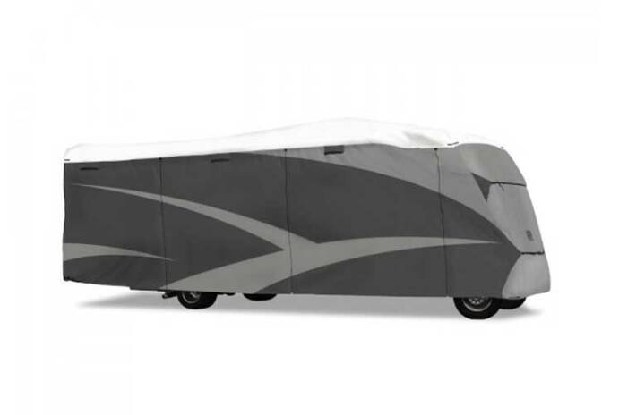 ADCO Designer Series Olefin HD Class C Motorhome Cover 26' - 29', Gray/White • 36814