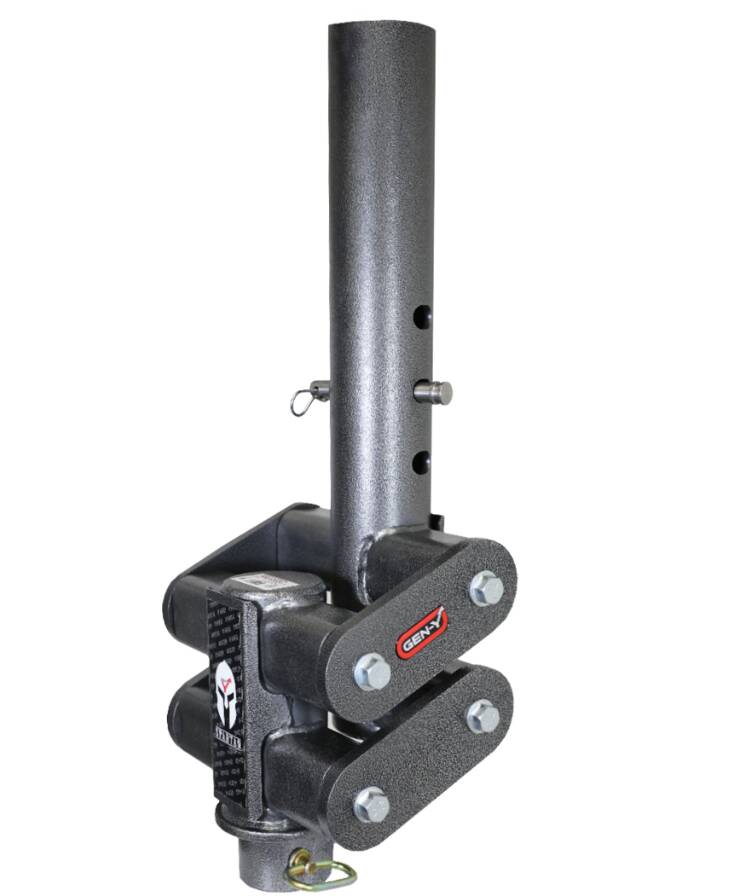 Gen-Y Hitch Spartan Torsion-Flex Manual Latch 5″ Offset 4″ Round Tube Gooseneck 2 5/16″ Coupler Standard Height 7K TW 30K Towing • GH-7082