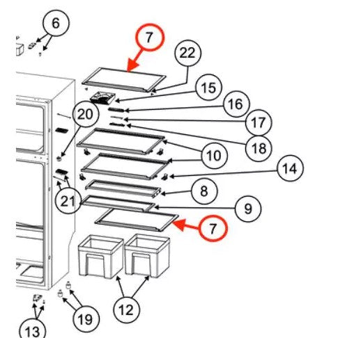 Norcold Refrigerator/Freezer Crisper Shelf for N10DC Series Refrigerators • 640168