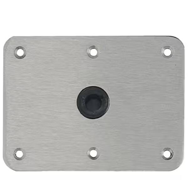 Attwood Lock'N-Pin 8" L x 6" W Stainless Steel Non-Threaded Rectangular Base with Nylon Bushing for 3/4" D Post • SP-66839