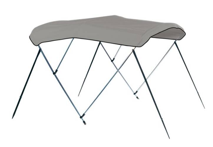 Carver Cadet Gray Sunbrella Acrylic 3-Bow Ready to Assemble Bimini Canvas with Storage Boot, 6' L x 79"-84" W • 404A-10