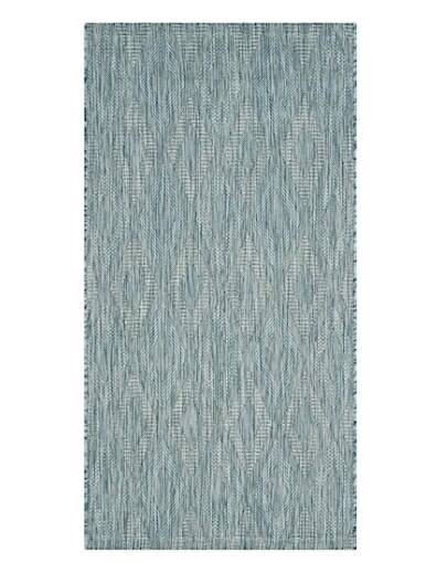 Safavieh Courtyard Collection Outdoor 4'x5'7" Small Rectangle Rug - Aqua • CY8522-37122-4