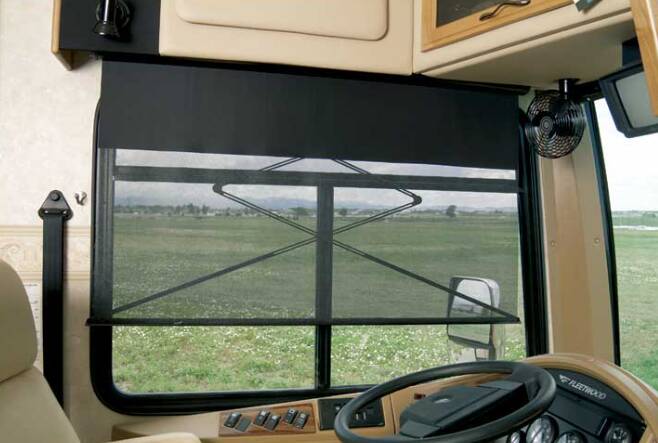 Carefree Power SideVisor Black Polypropylene Electric Window Shade with Left Pull Cord • YR026ZD36L-RP