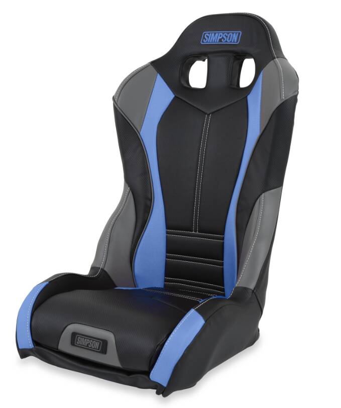 Simpson Racing Pro Sport Off-Road Suspension Seat, Black/Light Blue/Gray • 106-317