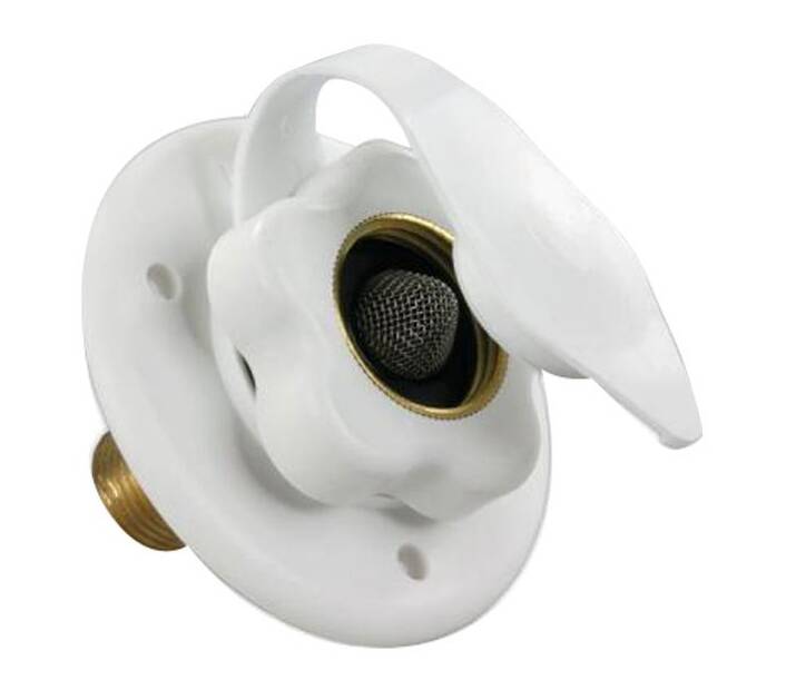 JR Products Polar White Plastic City Flush Water Fill with 1/2" MPT Brass Check Valve • 160-85-A-26-A