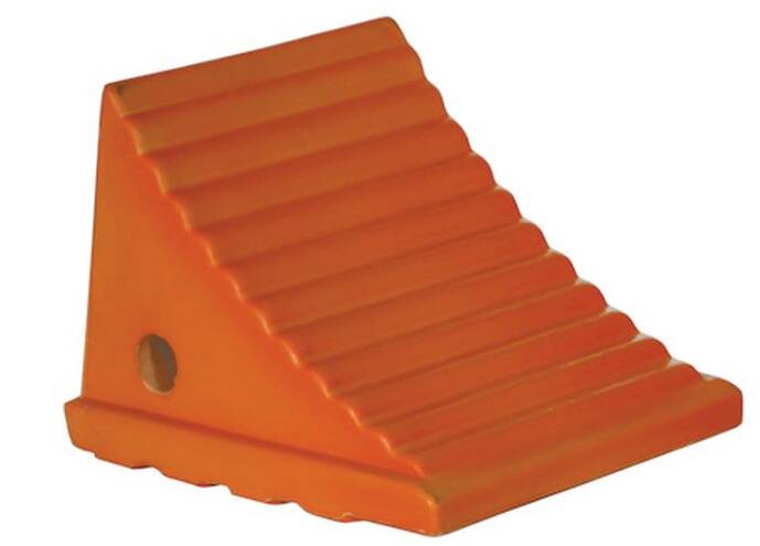 Buyers Orange Polyurethane Wheel Chock, 7.38X8.31X6.25 Inch • WC786