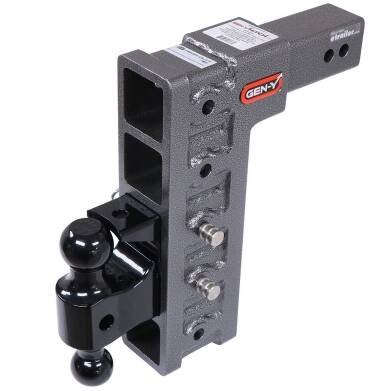 Gen-Y Hitch Adjustable 2-Ball Mount - 2-1/2" Hitch - 12" Drop/Rise - 21K • GH-625