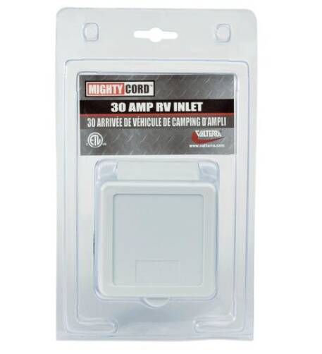 Valterra 30 Amp Power Inlet White Carded • A10-30INVP
