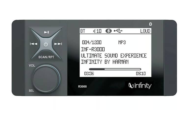Infinity Wake Series AM/FM/BT Marine Stereo Digital Media Receiver • INF-R3000