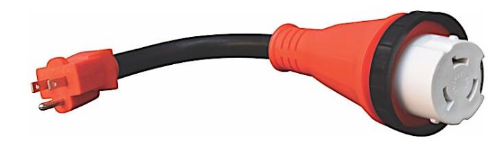 Valterra Mighty Cord 50 Amp Female to 15 Amp Male Detachable RV Adapter Cord - Red • A10-1550D