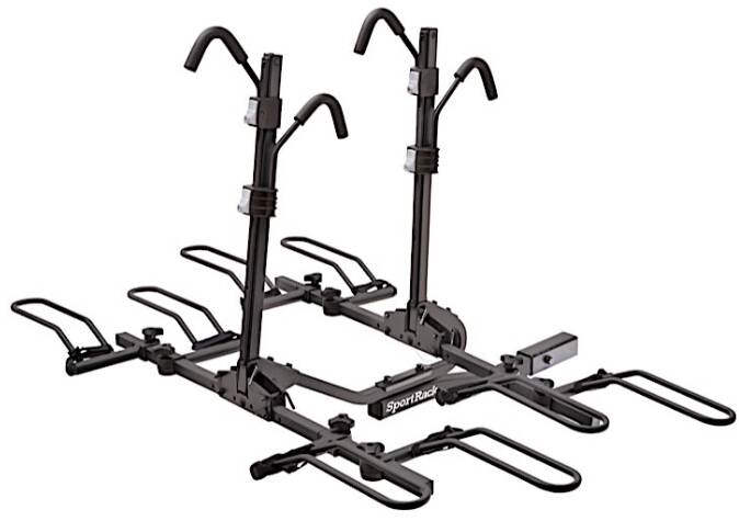 Sport Rack Crest Deluxe 4 Lock & Tilting Platform Hitch Rack - 4 Bike Black • SR2902BLR