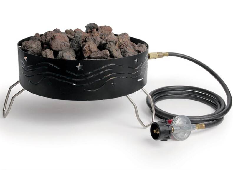 Camco Portable Campfire - w/ 8' Hose and Regulator, 14.5" Diameter • 58041