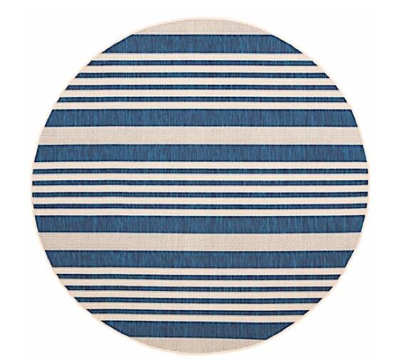 Safavieh Courtyard Collection Outdoor 4'x4' Round Rug - Navy/Beige • CY6062-268-4R