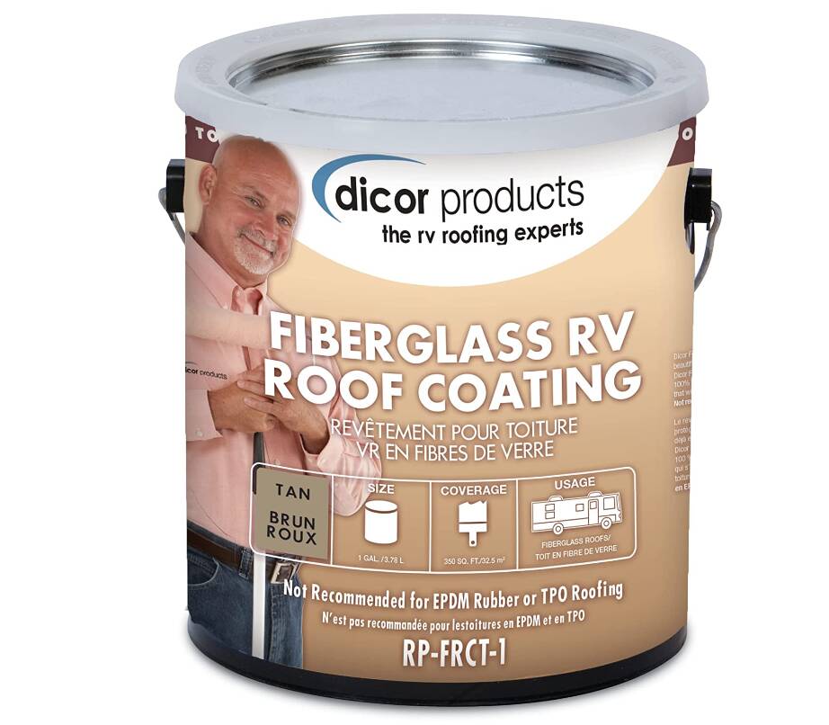 Dicor 1 Gallon Fiberglass RV Roof Coating Tan • RP-FRCT-1