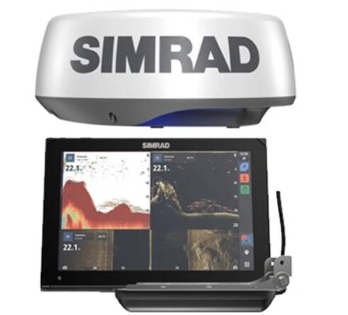 Simrad NSX 12" Fish Finder/Chartplotter Kit with Active Imaging 3-in-1 Transducer, C-Map Discover X Charts and Halo20+ Radar • 000-15378-001