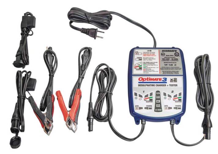 Optimate 3 Smart Battery Charger - AC to DC - 2 Bank - 12V - 0.8 Amp • TM-451