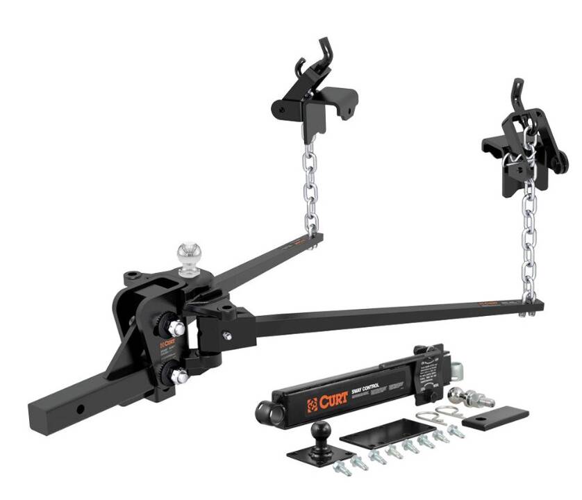 Curt Short Trunnion Bar Weight Distribution Hitch Kit (10K - 15K lbs., 28-3/8" Bars) • 17422