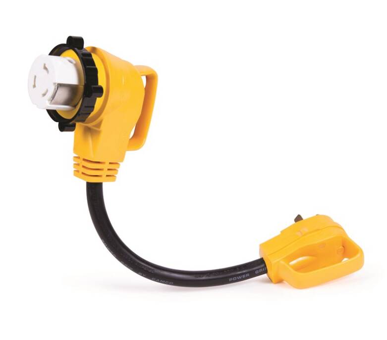 Camco 30AM / 50AF Power Grip 18" Dogbone - 90M / 90F-Locking Adapter • 55582