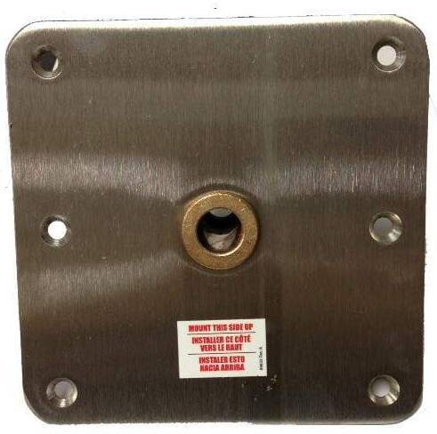 Attwood Lock'N-Pin 7" x 7" Stainless Steel Threaded Square Base with Bronze Bushing for 3/4" D Post • 6773-T