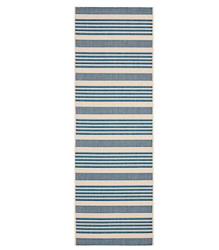 Safavieh Courtyard Collection Outdoor 2'3"X6'7" Runner Rug - Beige/Blue • CY6062-233-27