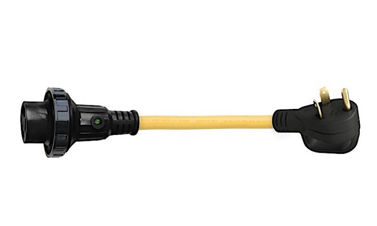ParkPower 30a Male-30a Female Detach Adapt Cord W/hdl, 12in • 3030PA