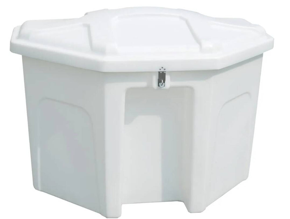 Taylor Made Stow N’ Go Corner Fiberglass Dock Box (44 – 1/2"H X 51 – 3/8"W X 29 – 1/2"D), White • 83563