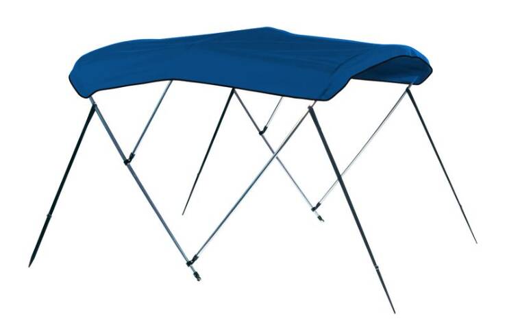 Carver Pacific Blue Sunbrella Acrylic 3-Bow Ready to Assemble Bimini Canvas with Storage Boot, 6' L x 79"-84" W x H • 604A-04