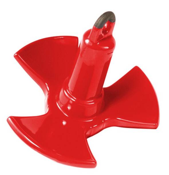 Greenfield 16 lb Red PVC Coated Iron Tri-Fluke River Anchor • 516-RD